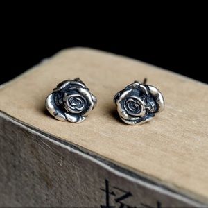 Halloween Sterling Silver S925 Rose Earrings Ear Studs